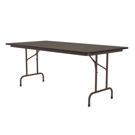 CORRELL Rectangle Commerical Folding Utility Table, 36" W, 96" L, 29" H, Melamine Laminate Top, Walnut CF3696M-01
